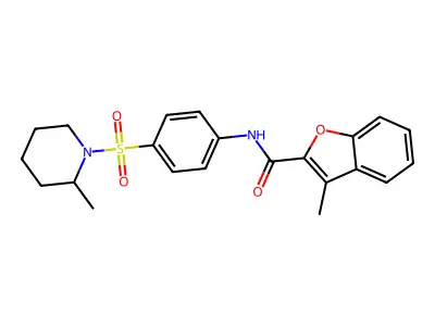 3-ME-N-(4-((2-Methyl-1-piperidinyl)sulfonyl)phenyl)-1-benzofuran-2-carboxamide structure
