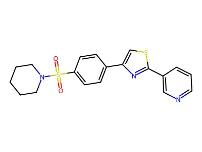 3-{4-[4-(1-Piperidinylsulfonyl)phenyl]-1,3-thiazol-2-yl}pyridine structure