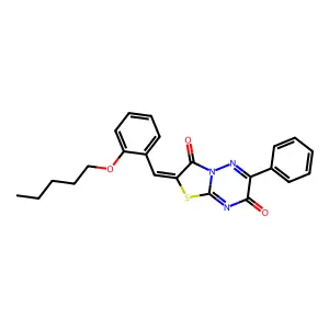 2-(2-(Pentyloxy)benzylidene)-6-phenyl-2H-thiazolo[3,2-b][1,2,4]triazine-3,7-dione structure