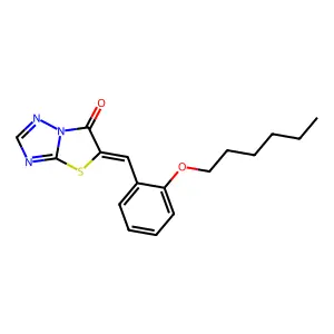 5-(2-(Hexyloxy)benzylidene)(1,3)thiazolo(3,2-B)(1,2,4)triazol-6(5H)-one structure
