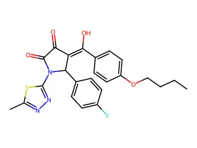 4-(4-Butoxybenzoyl)-5-(4-fluorophenyl)-3-hydroxy-1-(5-methyl-1,3,4-thiadiazol-2-yl)-1H-pyrrol-2(5H)-one structure