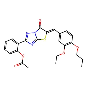 (E)-2-(5-(3-ethoxy-4-propoxybenzylidene)-6-oxo-5,6-dihydrothiazolo[3,2-b][1,2,4]triazol-2-yl)phenyl acetate structure