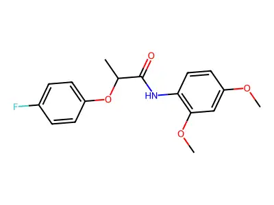 N-(2,4-dimethoxyphenyl)-2-(4-fluorophenoxy)propanamide structure