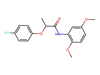 N-(2,5-dimethoxyphenyl)-2-(4-fluorophenoxy)propanamide structure