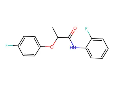 2-(4-fluorophenoxy)-N-(2-fluorophenyl)propanamide structure