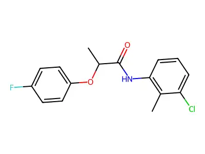 N-(3-chloro-2-methylphenyl)-2-(4-fluorophenoxy)propanamide structure