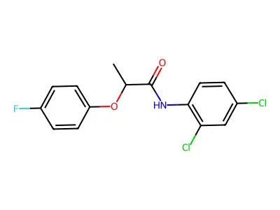 N-(2,4-dichlorophenyl)-2-(4-fluorophenoxy)propanamide structure