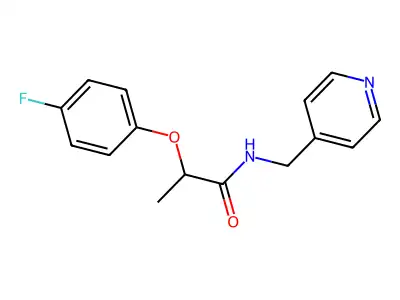 2-(4-fluorophenoxy)-N-(pyridin-4-ylmethyl)propanamide structure