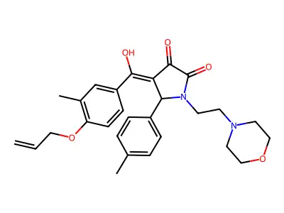 3-hydroxy-4-[3-methyl-4-(prop-2-en-1-yloxy)benzoyl]-5-(4-methylphenyl)-1-[2-(morpholin-4-yl)ethyl]-2,5-dihydro-1H-pyrrol-2-one structure