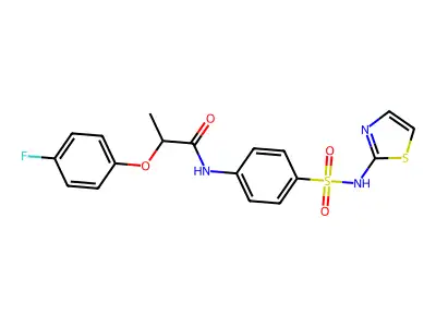 2-(4-fluorophenoxy)-N-[4-(1,3-thiazol-2-ylsulfamoyl)phenyl]propanamide structure