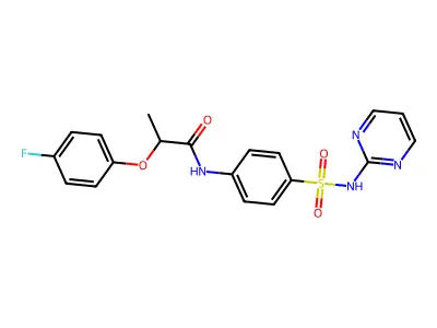 2-(4-fluorophenoxy)-N-[4-(pyrimidin-2-ylsulfamoyl)phenyl]propanamide structure