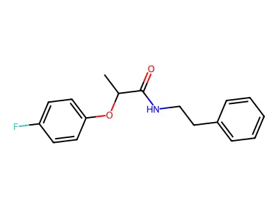 2-(4-fluorophenoxy)-N-(2-phenylethyl)propanamide structure