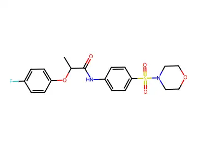 2-(4-fluorophenoxy)-N-[4-(morpholine-4-sulfonyl)phenyl]propanamide structure