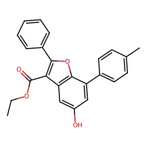 Ethyl 5-hydroxy-7-(4-methylphenyl)-2-phenyl-1-benzofuran-3-carboxylate structure