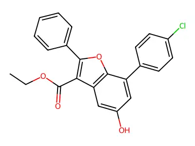 Ethyl 7-(4-chlorophenyl)-5-hydroxy-2-phenyl-1-benzofuran-3-carboxylate structure