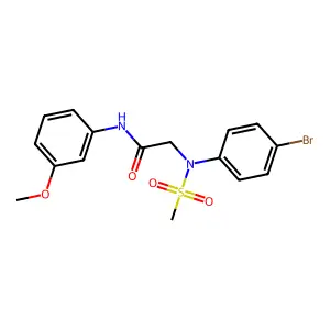 2-(4-bromo-N-methylsulfonylanilino)-N-(3-methoxyphenyl)acetamide structure