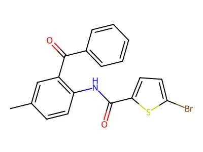 N-(2-benzoyl-4-methylphenyl)-5-bromothiophene-2-carboxamide structure