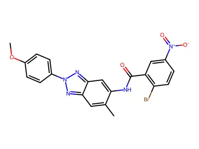 2-bromo-N-[2-(4-methoxyphenyl)-6-methylbenzotriazol-5-yl]-5-nitrobenzamide structure