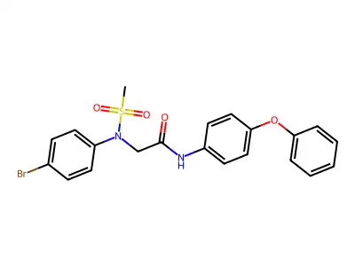 2-(4-bromo-N-methylsulfonylanilino)-N-(4-phenoxyphenyl)acetamide structure