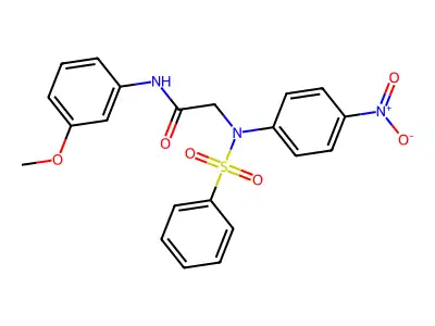 2-[Benzenesulfonyl-(4-nitro-phenyl)-amino]-N-(3-methoxy-phenyl)-acetamide structure