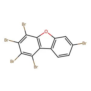 1,2,3,4,7-Pentabromo-dibenzofuran structure