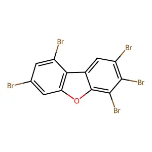 2,3,4,7,9-Pentabromo-dibenzofuran structure