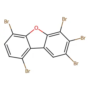 2,3,4,6,9-Pentabromo-dibenzofuran structure