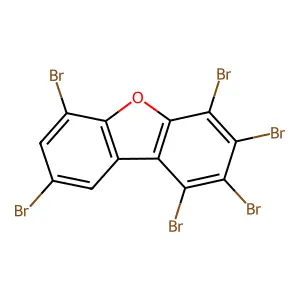 1,2,3,4,6,8-Hexabromo-dibenzofuran structure
