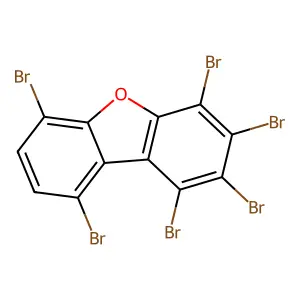 1,2,3,4,6,9-Hexabromo-dibenzofuran structure