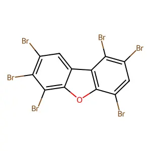 1,2,4,6,7,8-Hexabromo-dibenzofuran structure