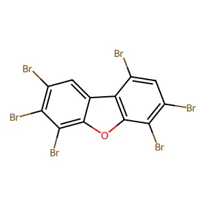1,3,4,6,7,8-Hexabromo-dibenzofuran structure