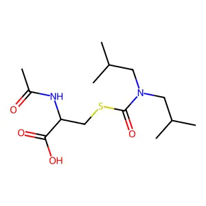 L-Cysteine, N-acetyl-, bis(2-methylpropyl)carbamate (ester) structure