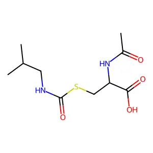 L-Cysteine, N-acetyl-, (2-methylpropyl)carbamate (ester) structure
