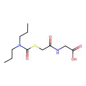 Glycine, N-((((dipropylamino)carbonyl)thio)acetyl)- structure