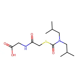 Glycine, N-((((bis(2-methylpropyl)amino)carbonyl)thio)acetyl)- structure