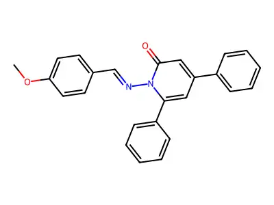 2(1H)-Pyridinone, 1-[[(4-methoxyphenyl)methylene]amino]-4,6-diphenyl- structure