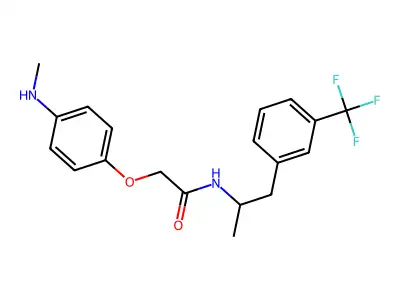 N-(alpha-Methyl-m-trifluoromethylphenethyl)-p-methylamino-phenoxyacetamide structure