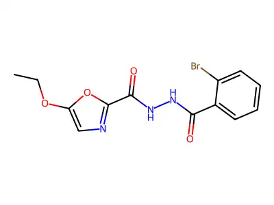 N'-(2-bromobenzoyl)-5-ethoxy-1,3-oxazole-2-carbohydrazide structure