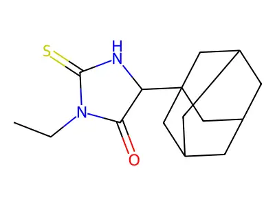 5-(1-Adamantyl)-3-ethyl-2-sulfanylideneimidazolidin-4-one structure