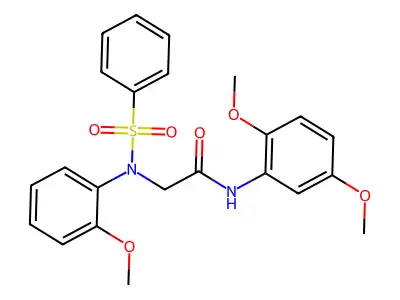 2-[N-(benzenesulfonyl)-2-methoxyanilino]-N-(2,5-dimethoxyphenyl)acetamide structure