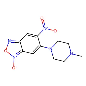 6-(4-Methylpiperazin-1-yl)-5-nitro-1-oxo-2,1lambda~5~,3-benzoxadiazole structure
