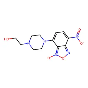 Benzofurazan, 7-(4-(2-hydroxyethyl)-1-piperazinyl)-4-nitro-, 1-oxide structure