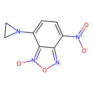 Benzofurazan, 4-(1-aziridinyl)-7-nitro-, 3-oxide structure