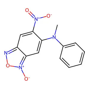 N-methyl-6-nitro-3-oxido-N-phenyl-2,1,3-benzoxadiazol-3-ium-5-amine structure