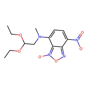 N-(2,2-diethoxyethyl)-N-methyl-7-nitro-3-oxido-2,1,3-benzoxadiazol-3-ium-4-amine structure