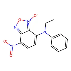 N-ethyl-7-nitro-3-oxido-N-phenyl-2,1,3-benzoxadiazol-3-ium-4-amine structure