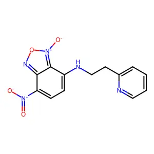 7-nitro-3-oxido-N-(2-pyridin-2-ylethyl)-2,1,3-benzoxadiazol-3-ium-4-amine structure