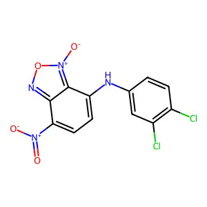 N-(3,4-dichlorophenyl)-7-nitro-3-oxido-2,1,3-benzoxadiazol-3-ium-4-amine structure