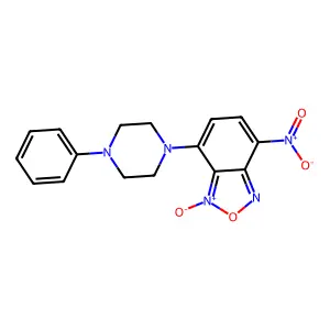 Benzofurazan, 4-nitro-7-(4-phenyl-1-piperazinyl)-, 1-oxide structure