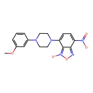 Benzofurazan, 7-(4-(3-methoxyphenyl)-1-piperazinyl)-4-nitro-, 1-oxide structure